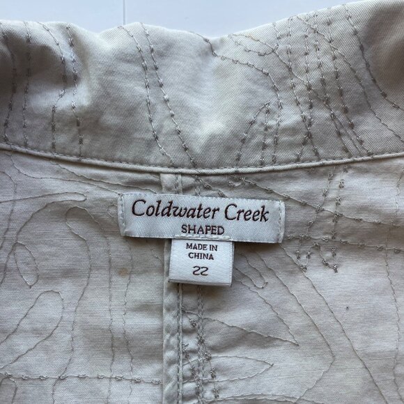 Coldwater Creek Womens‎ Jacket Beige Embroidered Lightweight Full Zip Size 22 - Picture 5 of 15
